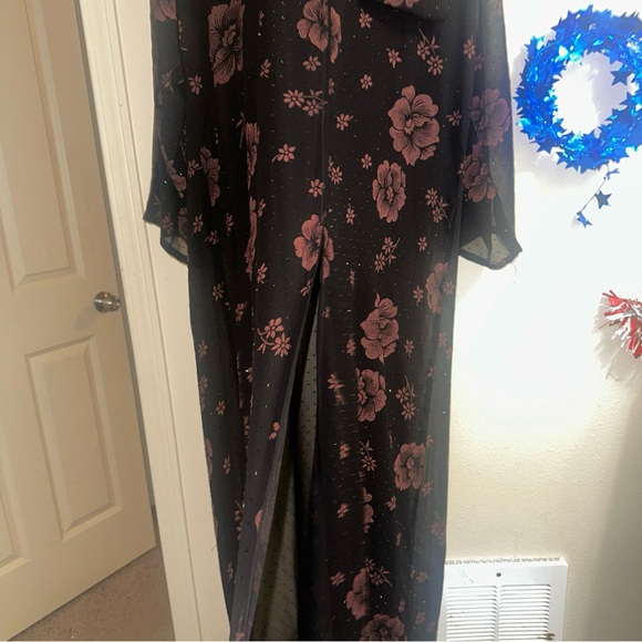 No. 6 Black and Pink Floral Long Sleeve Dress - Picture 2 of 5